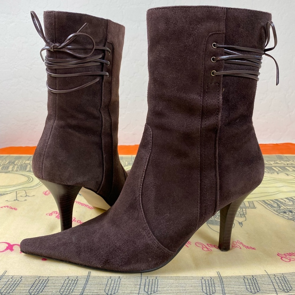 Nine West 7.5 vintage brown suede mid calf gorgeous boots